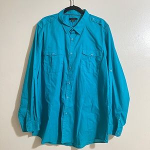Men’s Turquoise Button Shirt